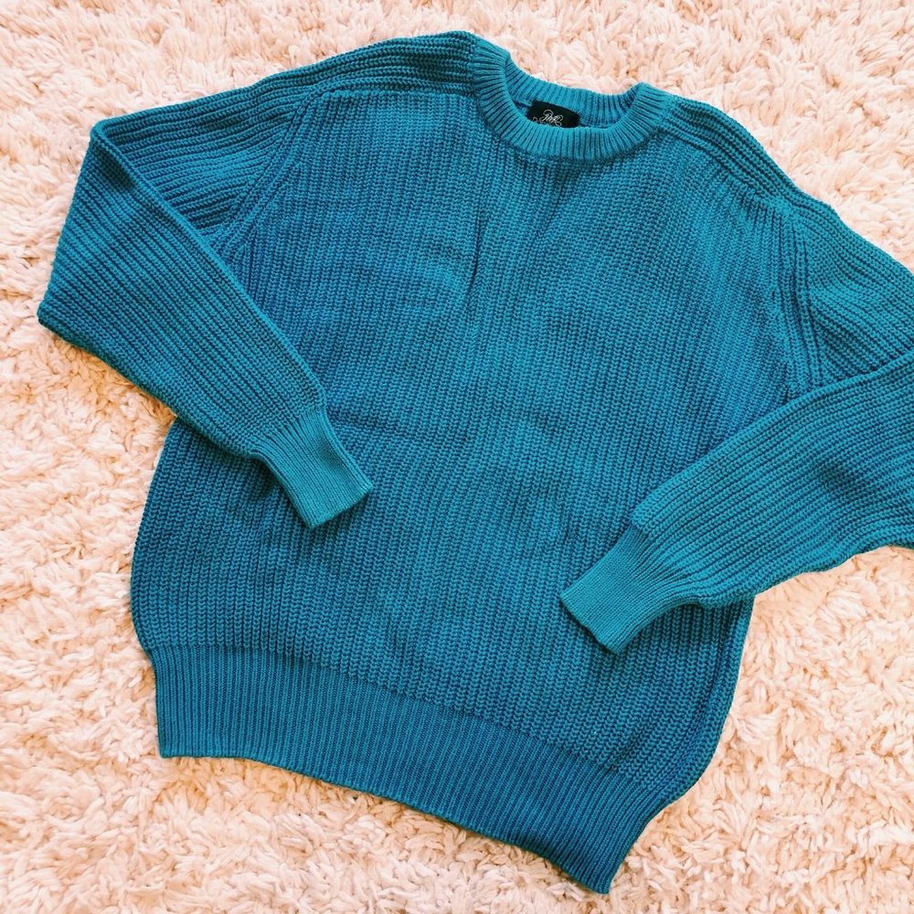 Vintage Blue 100% Cotton Crewneck Sweater